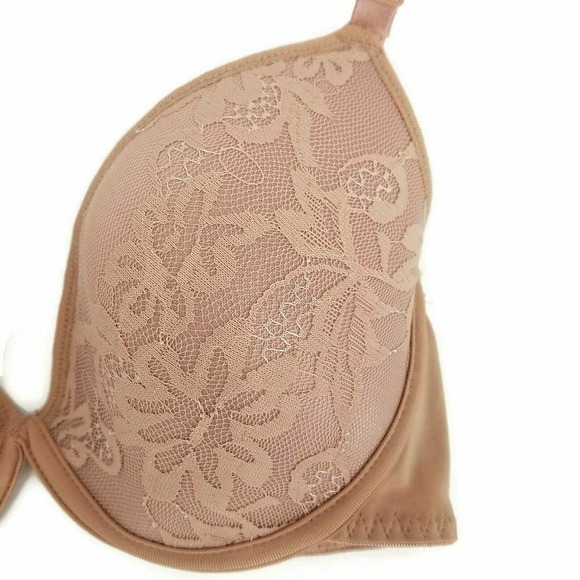 Donna L'oren Seamless Brown Floral Embroidered Bra Size 34c Underwire Style 1820 - Picture 2 of 6
